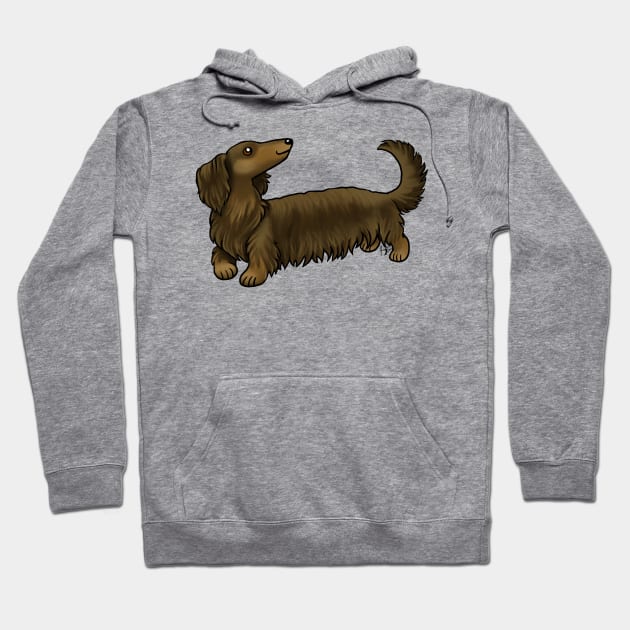 Dog - Long Haired Dachshund - Brown and Tan Hoodie by Jen's Dogs Custom Gifts and Designs